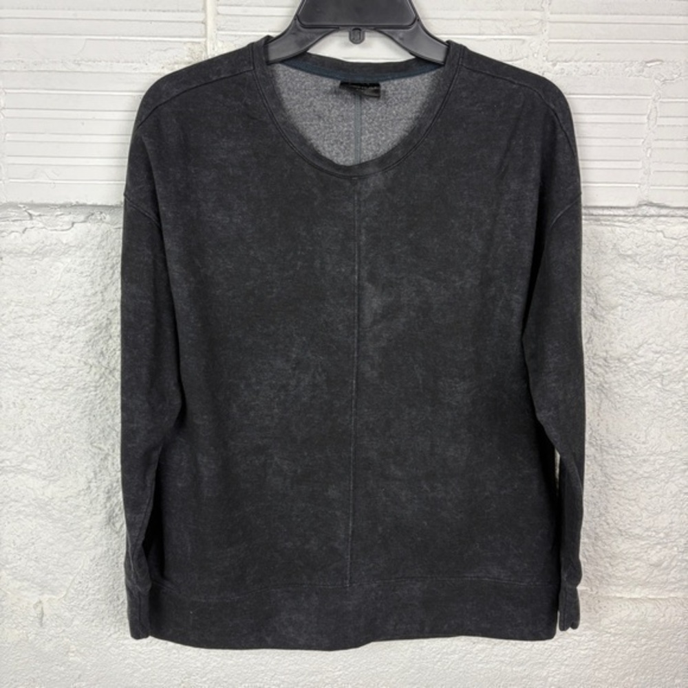 32 DEGREES HEAT black & gray crewneck fleece sweater size medium